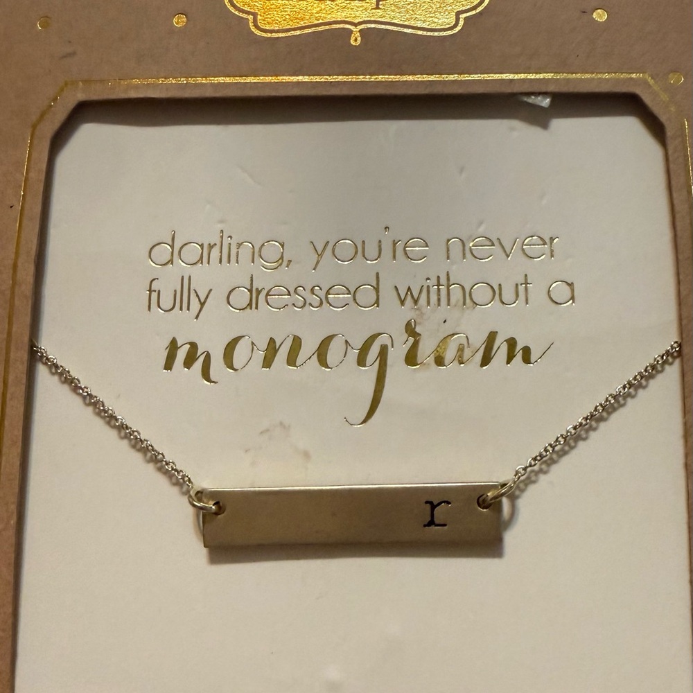 Mud Pie Gold Monogram Necklace